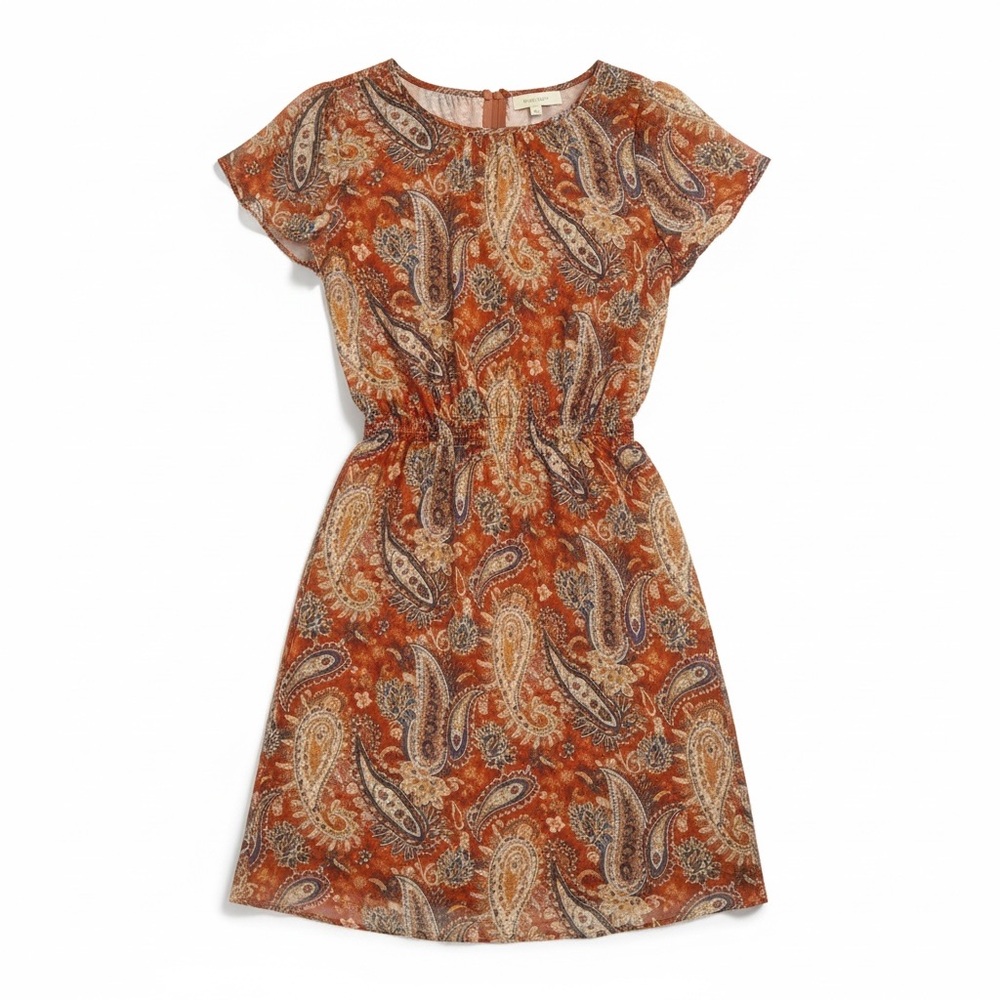 Sundance Silk Chiffon Paisley Prairie Dress - Size 6 - Western Bohemian - Summer